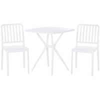 BELIANI Balkonset kunststof wit 2 stoelen