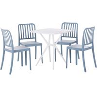 BELIANI 4-zits tuinset met eettafel, blauw en wit