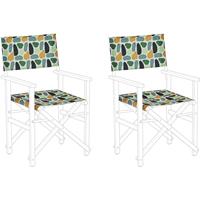 BELIANI Set van 2 Vervangende Hoezen Voor Tuinstoelen Multicolour Geometrisch Motief CINE