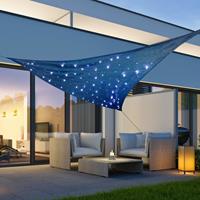 HI Zonnezeil Met 100 LED's 3,6x3,6x3,6 M Lichtblauw