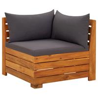 vidaXL 2-delige Loungeset met kussens massief acaciahout