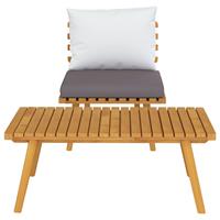 VIDAXL 2-tlg. Garten-Lounge-Set mit Kissen Massivholz Akazie - Grau