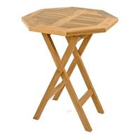 VCM Balkontisch Gartentisch Beistelltisch Teakholz klappbar behandelt Ø60cm, Braun
