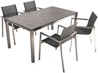 Garden Pleasure Garten-Essgruppe »SIENNA«, (5-tlg), mit platzsparenden Stapelstühlen