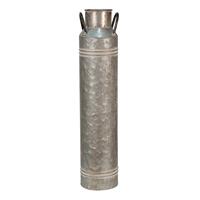 Clayre & Eef Decoratie Melkbus 14*13*61 Cm Grijs Metaal Melkkan Metalen Melkbus Woonaccessoires Grijs Melkkan Metalen
