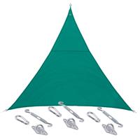 Hesperide Schaduwdoek/zonnescherm Curacao driehoek mint groen 2 x 2 x 2 meter met ophanghaken -