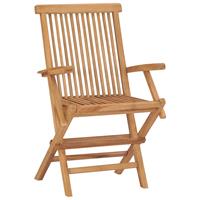 vidaXL Tuinstoelen 4 st inklapbaar massief teakhout