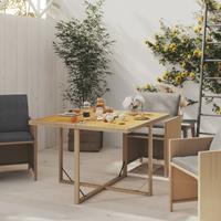 vidaXL Tuintafel 109x107x74 cm poly rattan en massief acaciahout beige