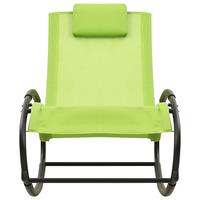 Ligbed met kussen staal en textileen groen