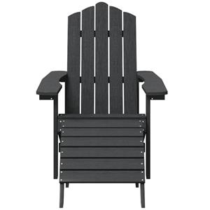 Tuinstoel Adirondack met voetenbank HDPE antracietkleurig