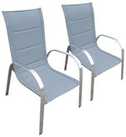 Merxx Gartenstuhl Lucca, (Set), 2 St., 2er Set, Alu/Textil, stapelbar