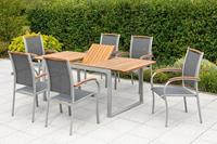MERXX Tuin-eethoek Siena met uittrekbare tafel (set, 7-delig)