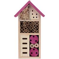 Insectenhotel Huisje Roze Dak 26 Cm - Insectenhotel