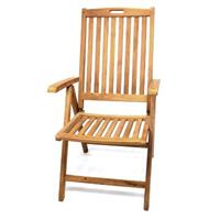 VCM Hochlehner Klappstuhl Gartenstuhl verstellbar Teak Holz behandelt braun