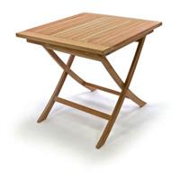 VCM Balkontisch Gartentisch Teakholz Beistelltisch behandelt 80 x 80 cm braun