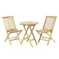 VCM Gartenmöbel Sitzgruppe Garnitur Tisch achteckig Ø60cm Teak Holz natur braun