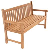 VCM 3-Sitzer Gartenbank Parkbank hochwertig Teak Holz behandelt 150cm braun