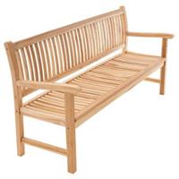 VCM 3-Sitzer Gartenbank Parkbank hochwertig massiv Teak Holz natur 180 cm braun