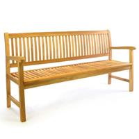 VCM 3-Sitzer Gartenbank Parkbank hochwertig massiv Teak Holz natur 180cm braun