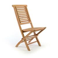 VCM Klappstuhl Gartenstuhl massiv klappbar Teak Holz behandelt braun