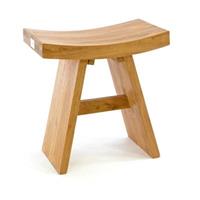 VCM Hocker behandeltem Teakholz Sitzhocker Holzhocker massiv Höhe 47cm braun