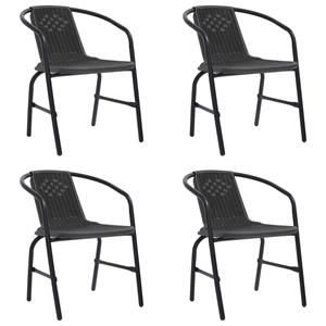vidaXL Tuinstoelen 4 st 110 kg kunststof rattan en staal