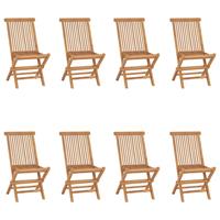 vidaXL Tuinstoelen 8 st inklapbaar massief teakhout