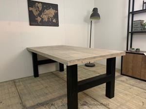 Het Steigerhouthuis Steigerhouten Tafel Industrieel H Poot - 280 x 120 x 78 cm