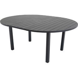 Hioshop Marbella eettafel tuin Ø120cm zwart.