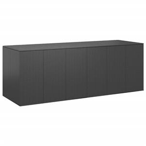 vidaXL Garten-Kissenbox PE Rattan 291x100,5x104 cm Schwarz 