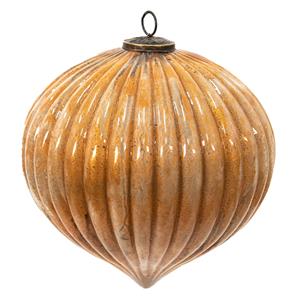 Kerstbal Xl Ø 25*25 Cm Bruin Glas Kerstboomversiering Kerstversiering Kerstdecoratie Bruin