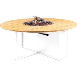 Cosi Fires Cosiloft vuurtafel 120 cm rond wit teak