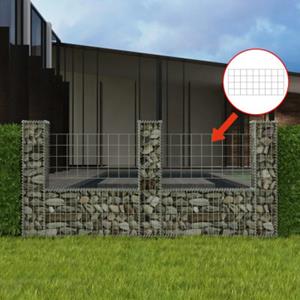 VidaXL Gabion mand U-vormig 240x20x100 cm staal - 