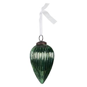 Clayre & Eef Kerstbal Ø 6 Cm Groen Glas Kerstdecoratie Kerstversiering Kerstboomversiering Groen Kerstdecoratie