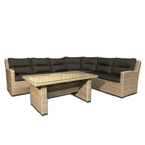 Mondial Living 6-persoons Loungeset Merano Forest Grey Hoekset Incl. Tafel