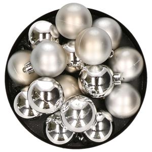 Decoris 32x stuks kunststof kerstballen zilver 4 cm -