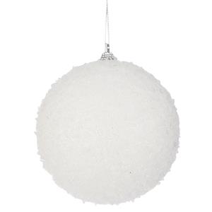 Bellatio 1x Grote witte foam kerstballen 10 cm kerstboomversiering -