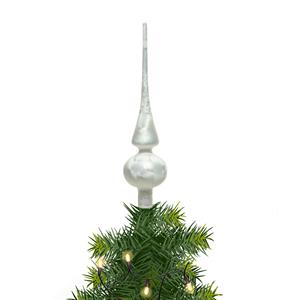 Decoris Kerst piek van glas wit ijslak H26 cm -