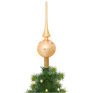 Bellatio Kerst piek van glas mat goud gedecoreerd H28 cm -