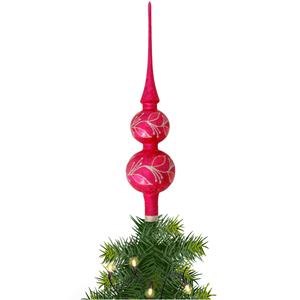 Bellatio Kerst piek van glas rood ijslak H30 cm -