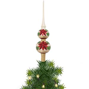 Bellatio Kerst piek van glas kerstster H30 cm -