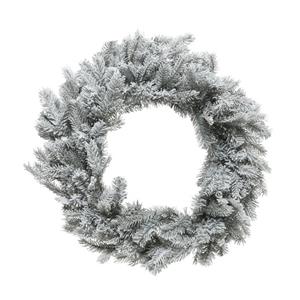 Decoris Kerstkrans/dennenkrans Groen Met Sneeuw 50 Cm - Kerstkransen