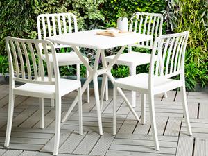 BELIANI Set van 4 witte tuinstoelen SERSALE