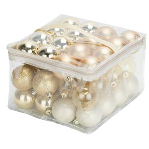 Cosy and Trendy 48x Stuks Kunststof Kerstballen Goud 6 Cm In Opbergtas/opbergbox - Kerstbal