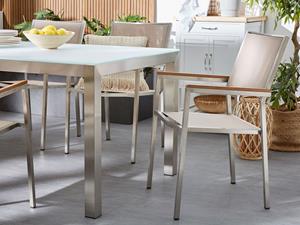 BELIANI Tuinstoelen, set van 4 beige GROSSETO