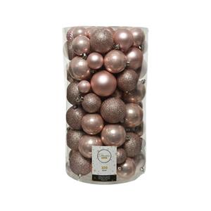 Decoris Kerstballenset 100stuks Kunststof Roze