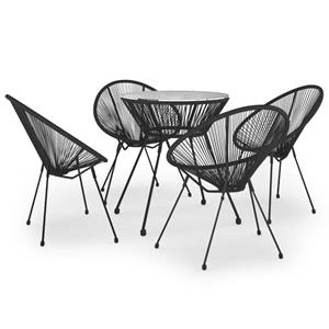 VidaXL 5-delige Tuinset Pvc-rattan Zwart