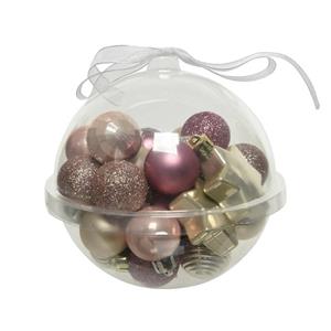 Decoris Kerstballenset Kunststof 30 Ballen Roze