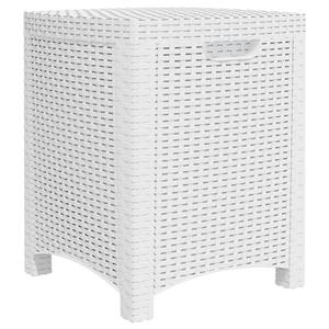 vidaXL Garten-Aufbewahrungsbox 39x39x46 cm PP Rattan Weiß 