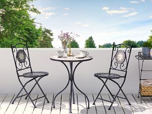 BELIANI Metalen tuinbistroset zwart CARIATI